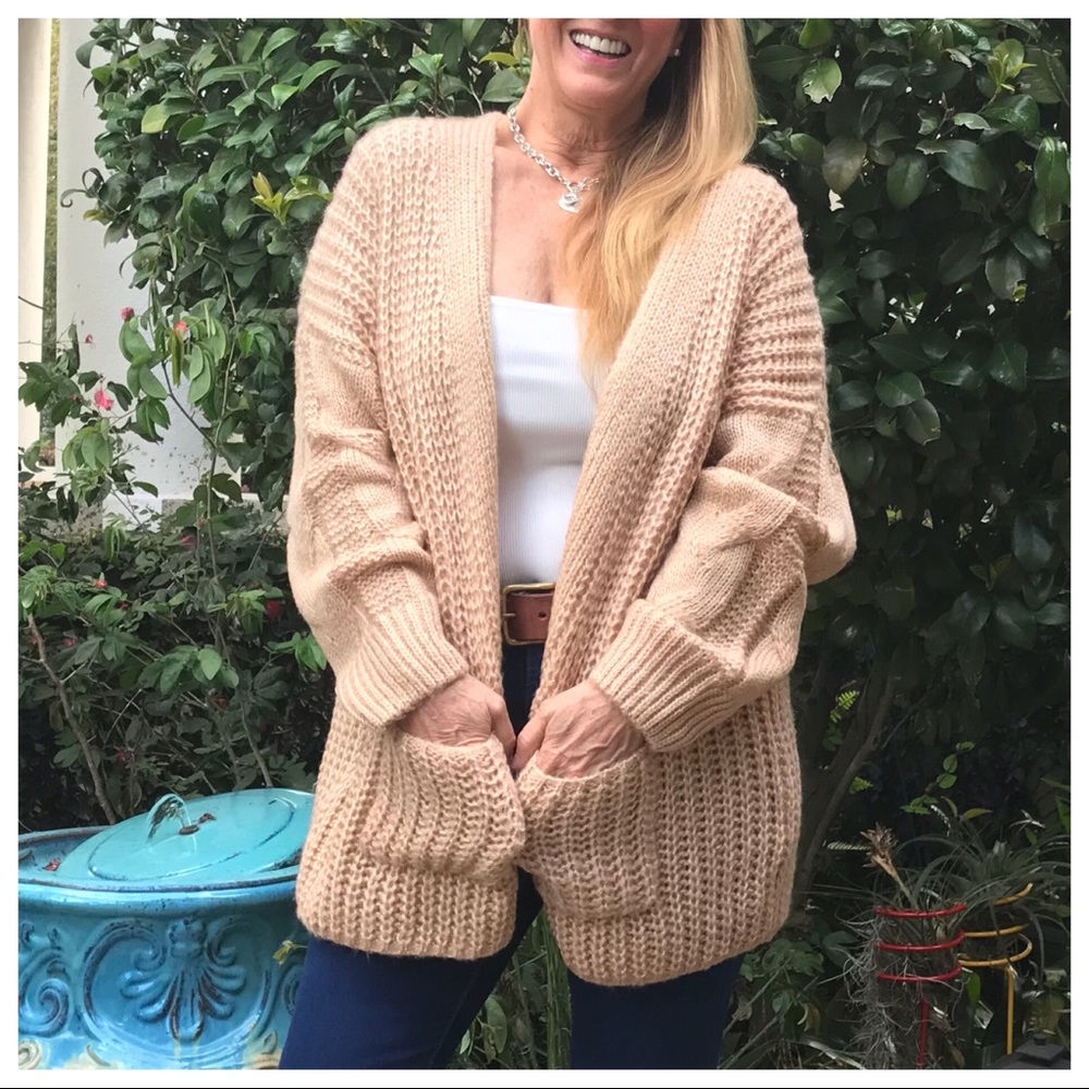 LAST 🔘 True Confessions! Taupe Open Cardigan - Picture 8 of 8